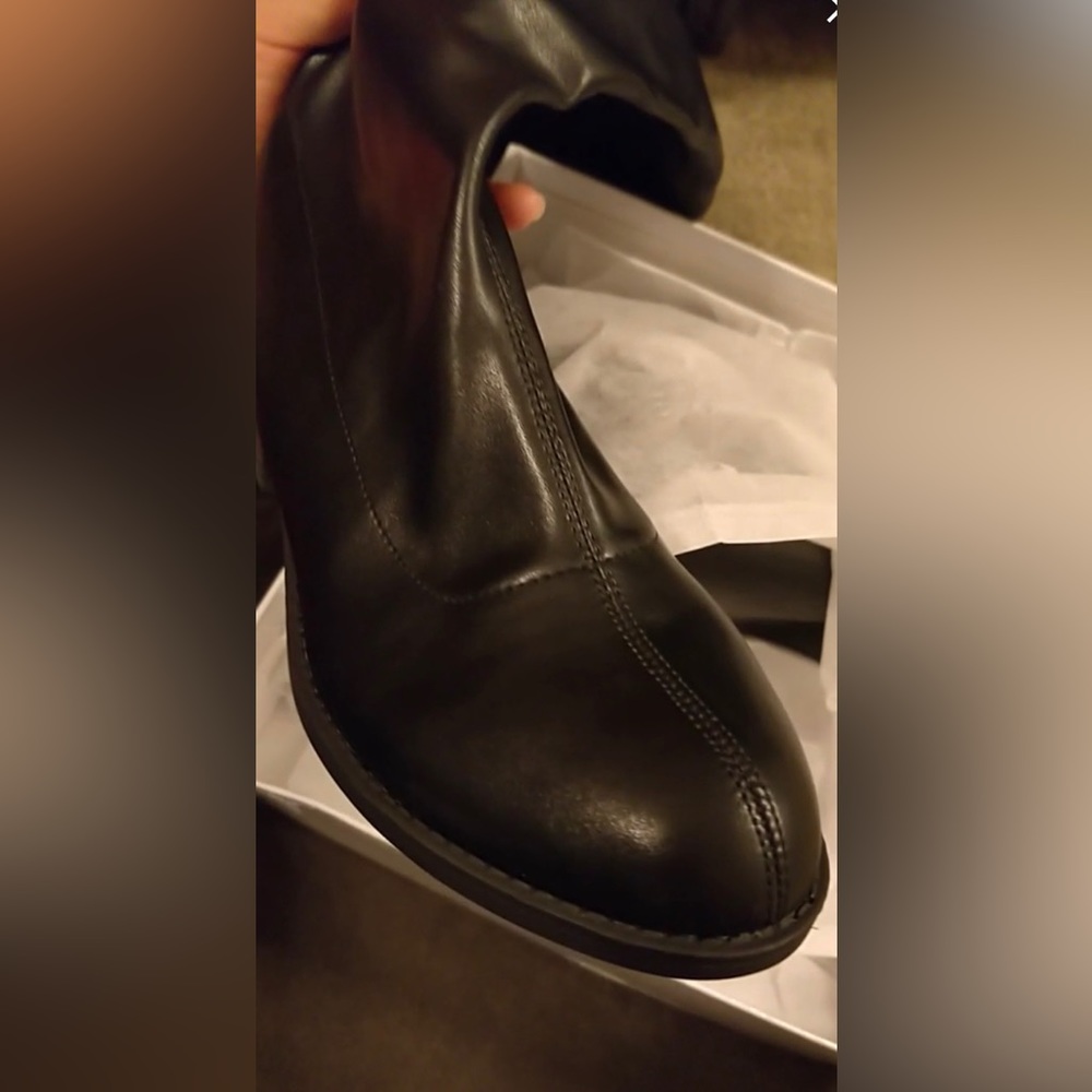 Women's Thigh High Boots Low Block Boots